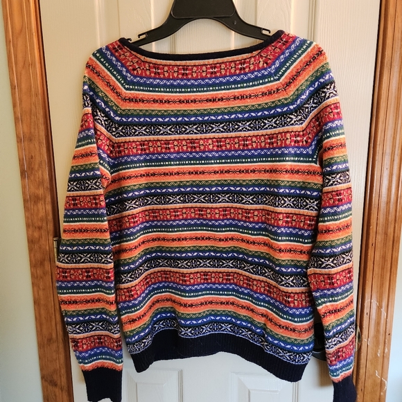 Colorful Tommy Hilfiger classic fair Isle sweater zip neck sz Medium Unisex - Picture 5 of 9